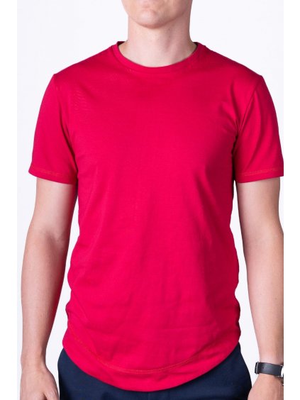 Červené minimalistické pánské tričko LUKAS - nanoSPACE by LADA