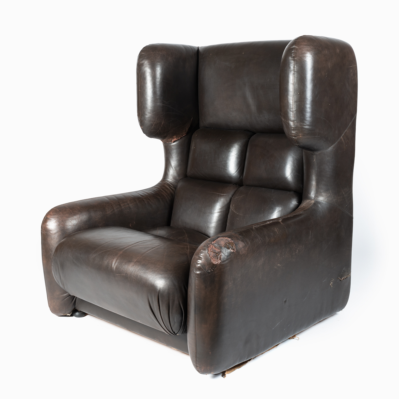 Leather armchair from Hotel Praha, designed by Zbyněk Hřivnáč
