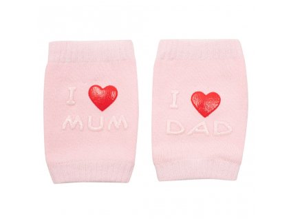 Dětské nákoleníky New Baby s ABS I Love Mum and Dad růžové