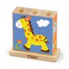 39850 drevene puzzle kostky na stojanku viga zoo