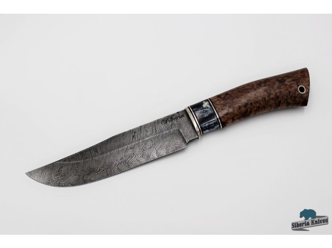Damaškový lovecký nůž s mamutovinou - Mamut IV