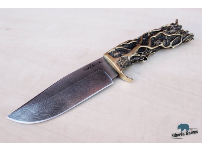Ručně kovaný nůž z damascenské oceli Šiveluč