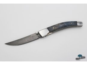 Zavírací ručně kovaný nůž z damašku Okoun II