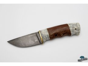 Lovecký, stahovací nůž z damascenské oceli Oskárek
