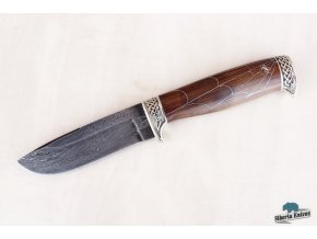 Lovecký nůž z damascenské oceli Varjag