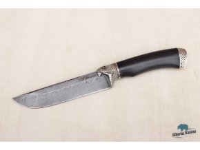 Lovecký nůž z damascenské oceli Chřestýš