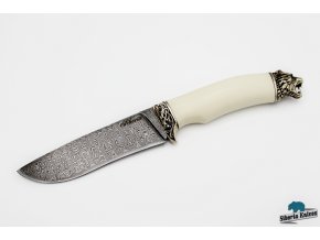 Lovecký nůž z damascenské oceli Ódin