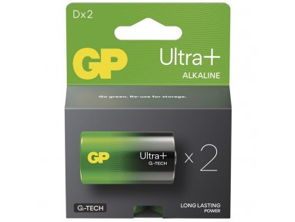 Baterie alkalická GP Ultra Plus D (LR20), 2 ks