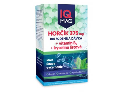 IQ Magnesium 375 mg + B6 + kyselina listová (60 cps.)
