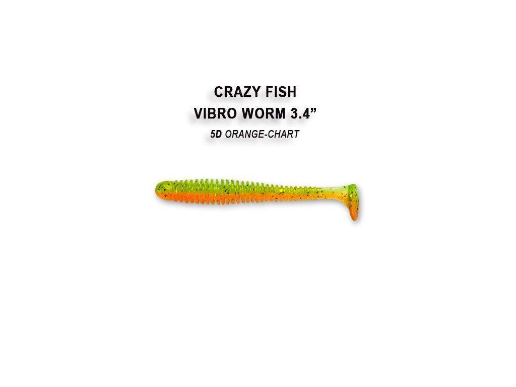 45288 4 crazy fish vibro worm 8 5cm 5 ks