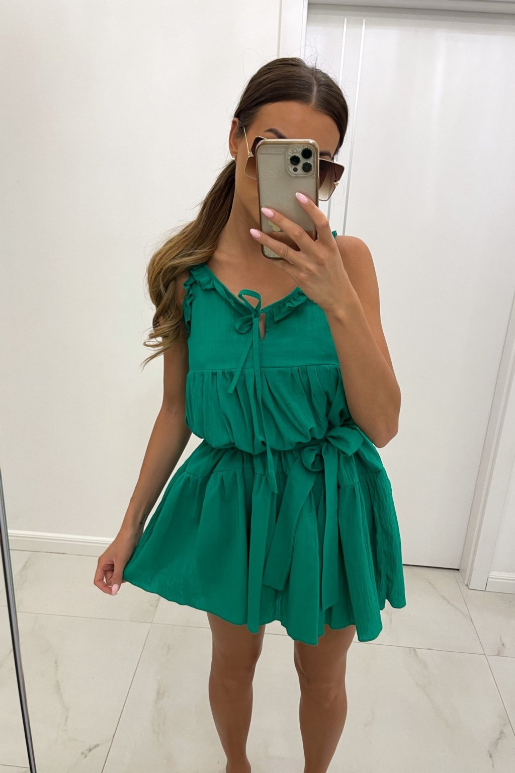 Bavlněné šaty Madis zelené