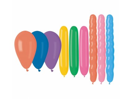 Balónky latexové, Gemar, Mix barev a tvarů - 15 ks