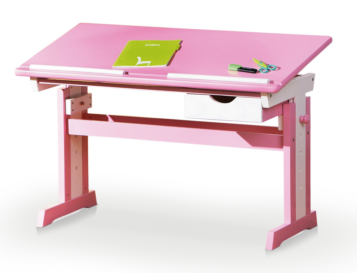 Dětský rostoucí psací stůl Halmar CECILIA 109x63x55 cm růžová