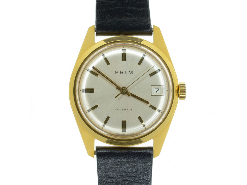 Starožitné pozlacené hodinky Prim Elton  1970-1980