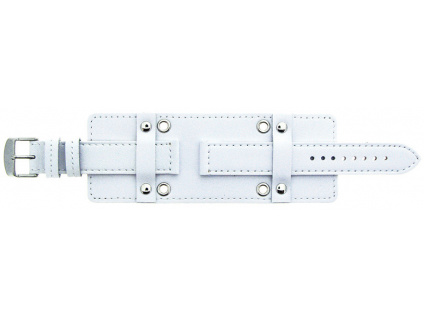 Mavex bílý kožený pásek na hodinky s podložkou