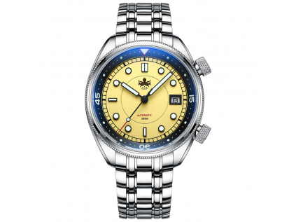 PHOIBOS EAGLE RAY 200M Compressor Dive Watch PY048F Pastel Yellow