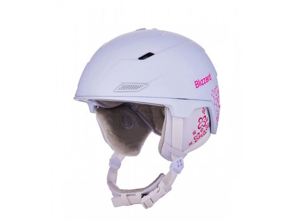BLIZZARD Viva Double ski helmet, white matt/magenta flowers