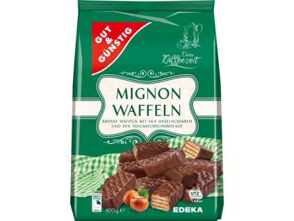 G&G Mignon oplatky s čokoládou plněné lískooříškovým krémem 400g