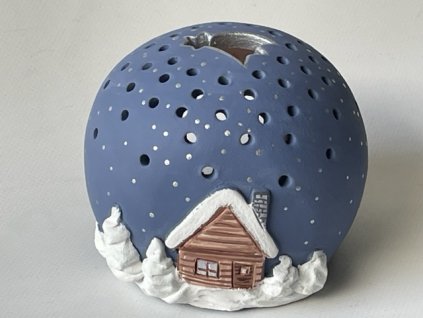 Prořezávaná koule s domečkem "noční obloha s kometou"