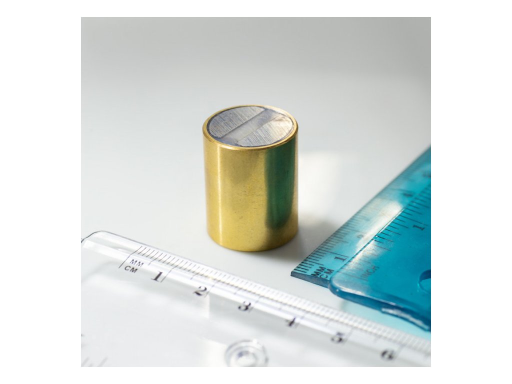 Magnetická čočka válcová mosazná s tolerancí h6 pr. 20 x výška 25 mm