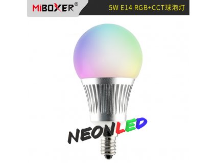 MiBoxer FUT013 Smart LED žiarovka E14, 5W, RGB+CCT, RF 2,4GHz