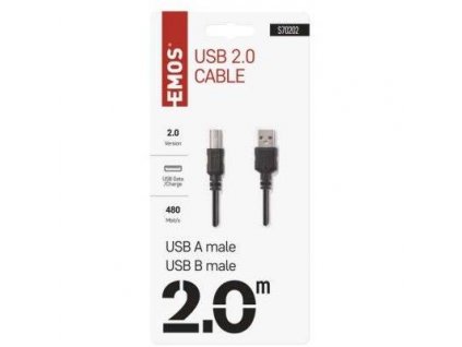 USB kabel 2.0 A vidlice – B vidlice 2m ( propojovací kabel tiskárna - PC )