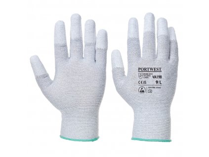 Automatové antistatické PU prstové rukavice šedé