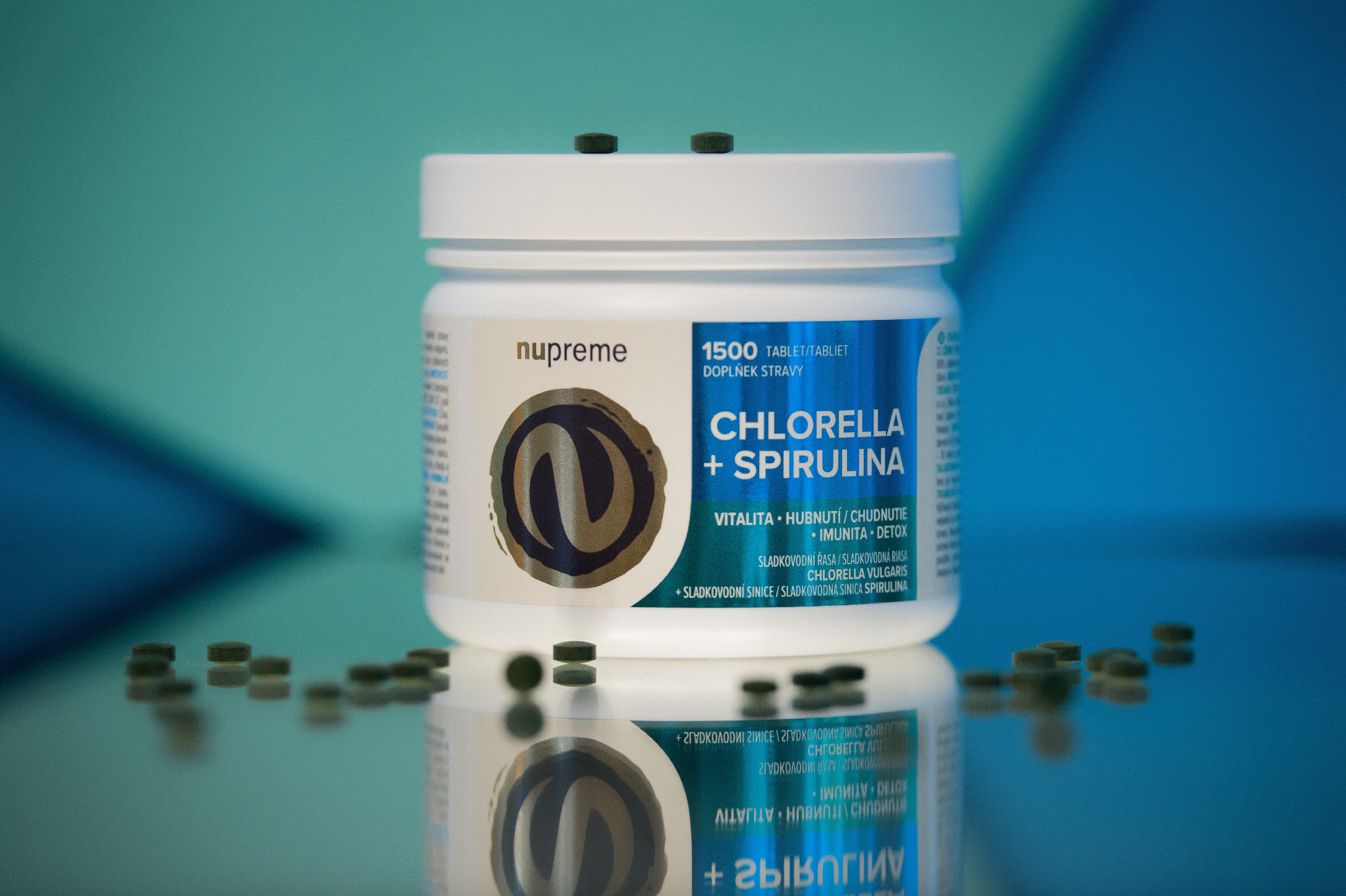 Chlorella + Spirulina 1500 tbl. BIO NUPREME Obrázek
