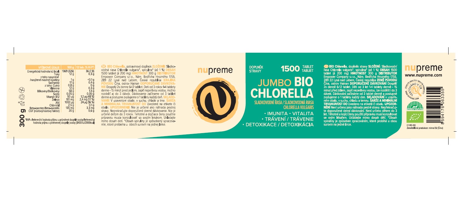 Chlorella Jumbo 1500 tbl. BIO NUPREME Obrázek