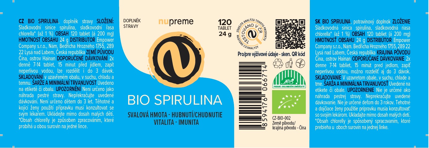 Spirulina 120 tbl BIO NUPREME Obrázek