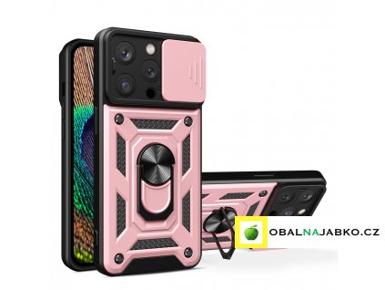 eng pl iPhone 15 Pro Max Hybrid Armor Camshield Case with Kickstand and Camera Cover Pink 149404 1