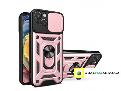 eng pl Hybrid Armor Camshield Case with Stand and Camera Cover for iPhone 15 Plus Pink 149410 1