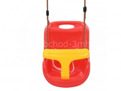 Houpačka pro batolata s bezpečnostním pásem červená