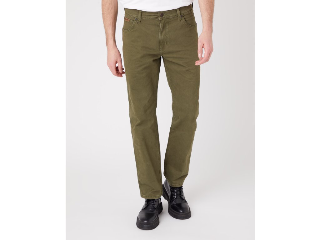 Pánské kalhoty WRANGLER W12193G40 TEXAS STRETCH Militare Green