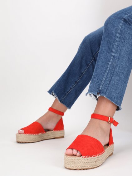 semisove damske sandale na platforme cervene SEZZ21RED 1