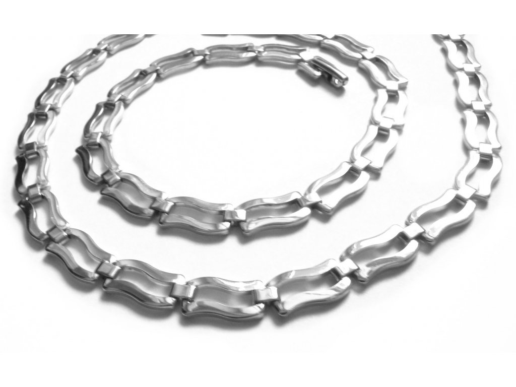 souprava - řetízek (náhrdelník) a náramek - chirurgická ocel - jemný