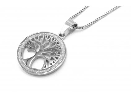 řetízek a přívěsek (náhrdelník) - chirurgická ocel - strom života
