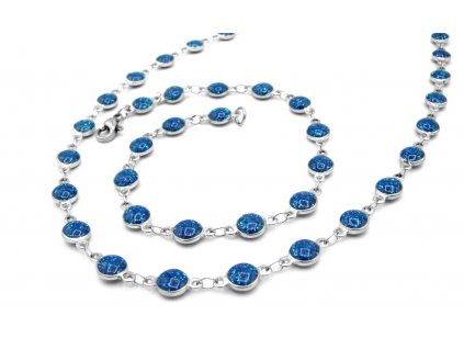 souprava - náhrdelník a náramek - chirurgická ocel - modrá