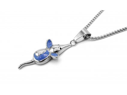 řetízek a přívěsek, náhrdelník - chirurgická ocel - dámský - myš