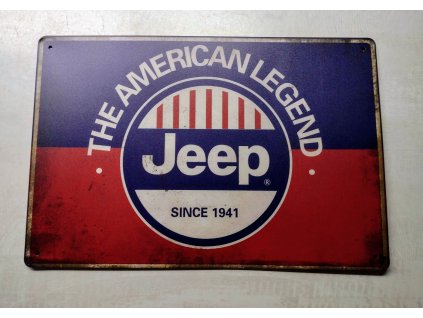Plechová dekorační cedule Jeep American Legend