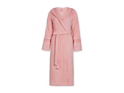 soft zellige pink bathrobe front pf
