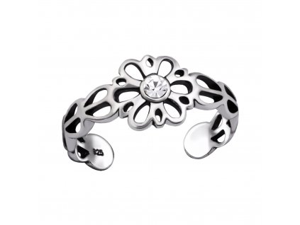 Stříbrný květinový prsten na nohu od OLIVIE