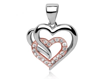 Stříbrný přívěsek SPOJENÁ SRDCE, krásný dárek z lásky pro přítelkyni, manželku nebo maminku. Dárek k Valentýnu.