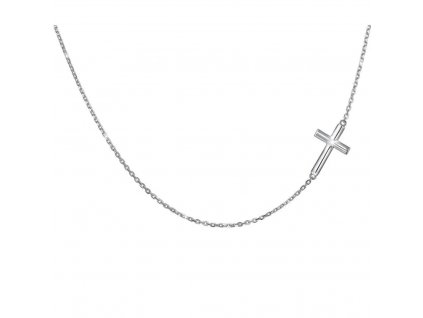 Stříbrný náhrdelník KŘÍŽEK má délku řetízku 45 cm. Stříbrnictví OLIVIE.