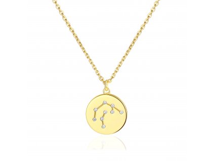 Stříbrný náhrdelník souhvězdí zvěrokruhu VODNÁŘ GOLD - dokonalý dárek k narozeninám ze stříbrnictví OLIVIE.