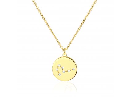 Stříbrný náhrdelník souhvězdí zvěrokruhu RYBY GOLD - dokonalý narozeninový dárek ze stříbrnictví OLIVIE.