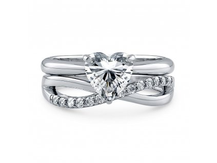 Stříbrný prsten pro zamilované 2in1
