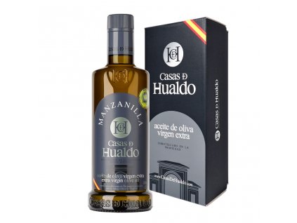 Casas de Hualdo Manzanilla 500 ml – prémiový extra panenský olivový olej v dárkové kazetě