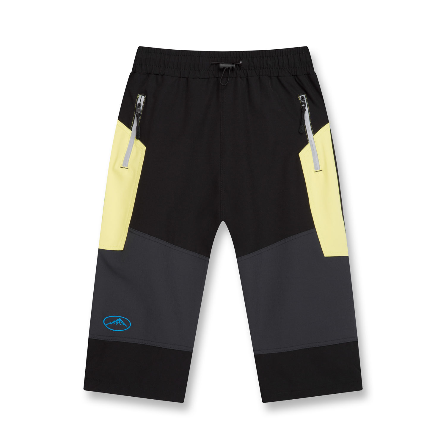 Chlapecké softshellové 3/4 kalhoty - KUGO FS5605, černá/ žlutá aplikace Barva: Černá, Velikost: 134