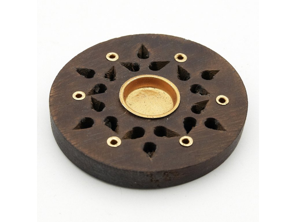 Stojánek na vonné tyčinky - talířek dřevo Hvězda 7,5 cm